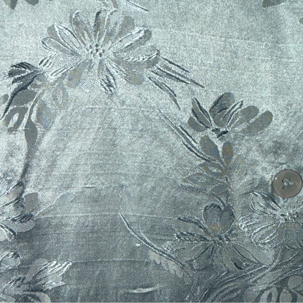 Y2K Willi Smith Collection Silk Jacquard Floral Button Blouse Womens Large - Picture 5 of 5